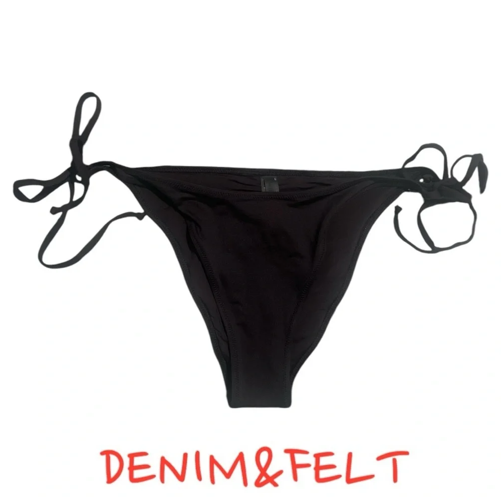 SKIMS SIGNATURE SWIM DIPPY TIE BIKINI BOTTOMS | Color:‎ Onyx | NEW/NWT!!🖤🖤